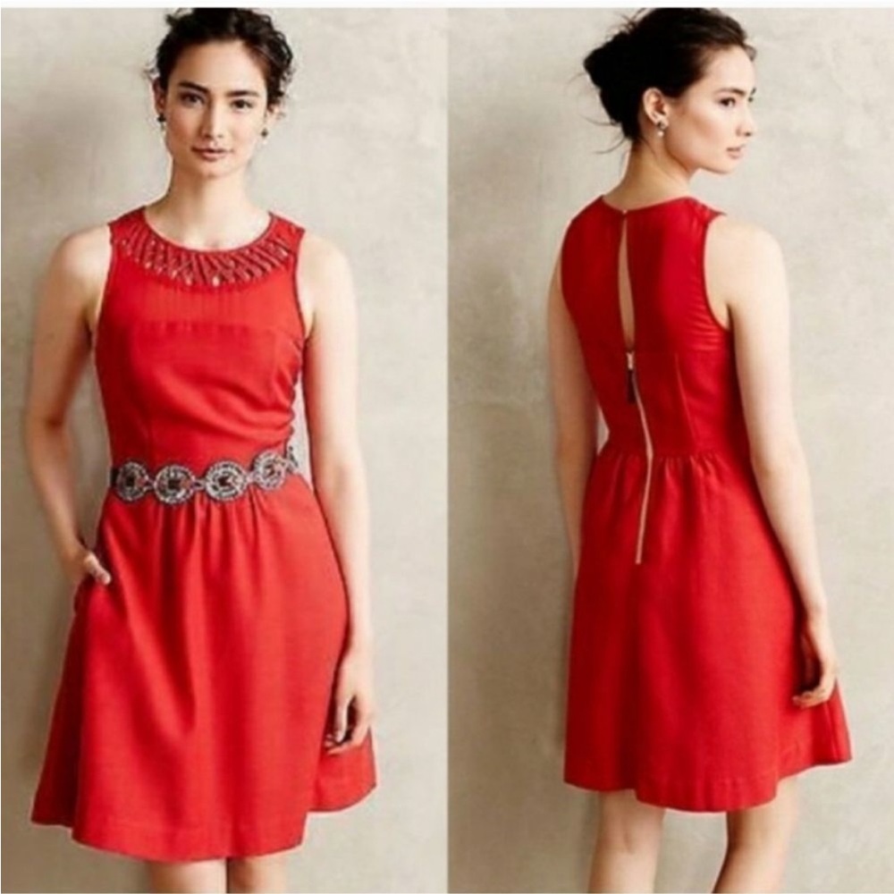 Maeve Red Sleeveless Party Dress